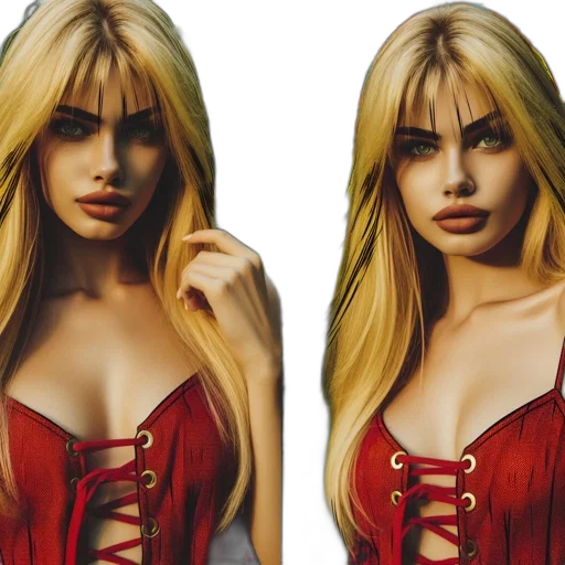 dress, jewelry, face, photorealistic transparent PNG cut-out