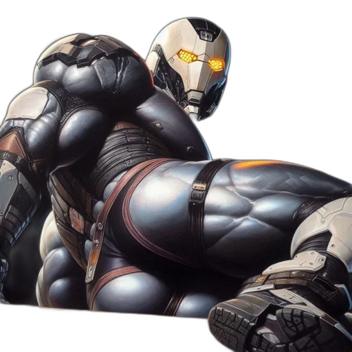 robot, concept art, comic book art, 3d render transparent PNG cut-out
