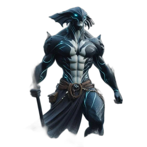 sword, creature, staff, fantasy art transparent PNG cut-out