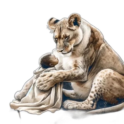 animal, photorealistic, concept art, watercolor transparent PNG cut-out
