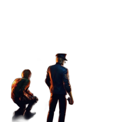 staff, jacket, robot, weapon transparent PNG cut-out