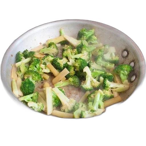 food, photorealistic, pan, broccoli transparent PNG cut-out