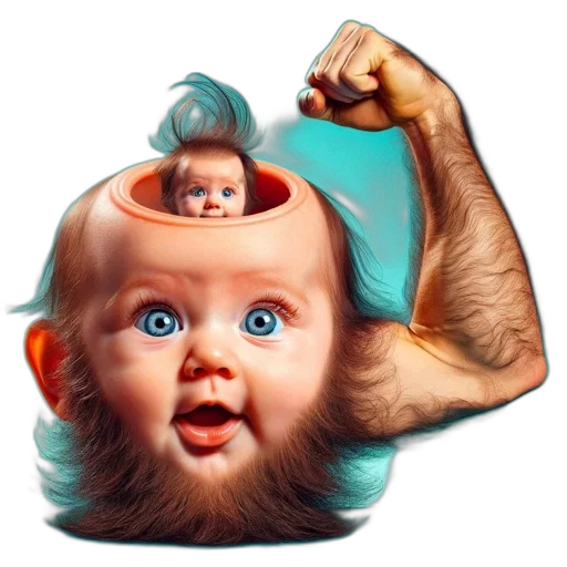 hair, creature, crown, face transparent PNG cut-out