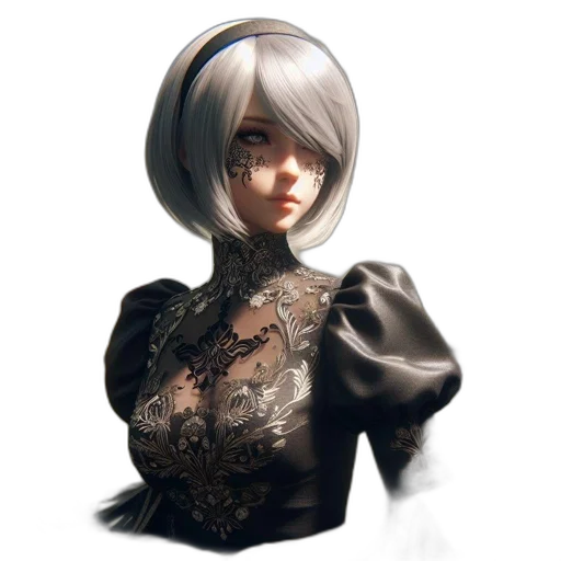 dress, face, staff, robot transparent PNG cut-out