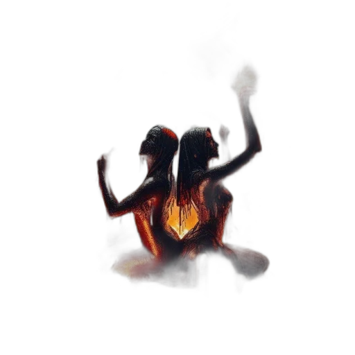 mask, hair, staff, creature transparent PNG cut-out