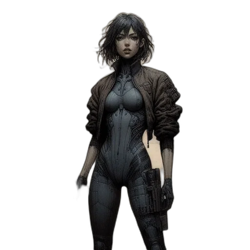 jacket, concept art, comic book art, cyberpunk transparent PNG cut-out