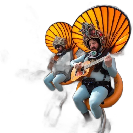 mask, umbrella, staff, hat transparent PNG cut-out