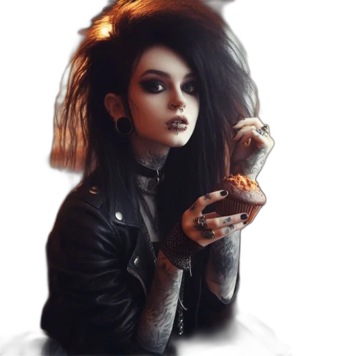jewelry, jacket, hair, creature transparent PNG cut-out