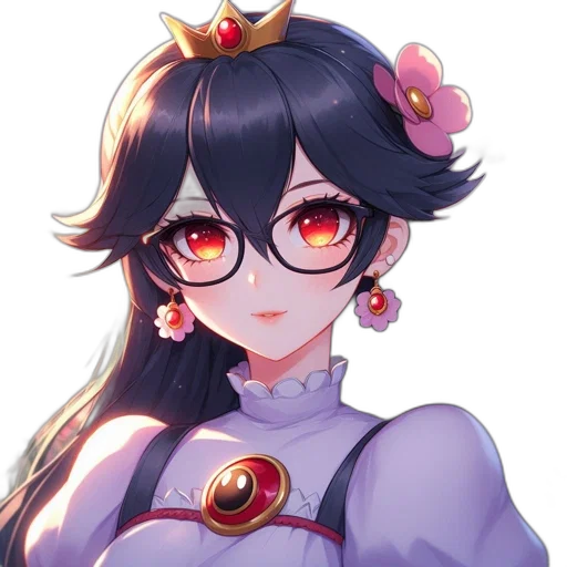 crown, staff, face, anime transparent PNG cut-out