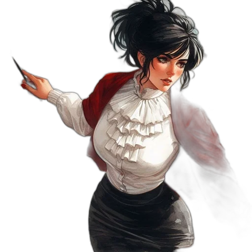 dress, staff, fantasy art, concept art transparent PNG cut-out
