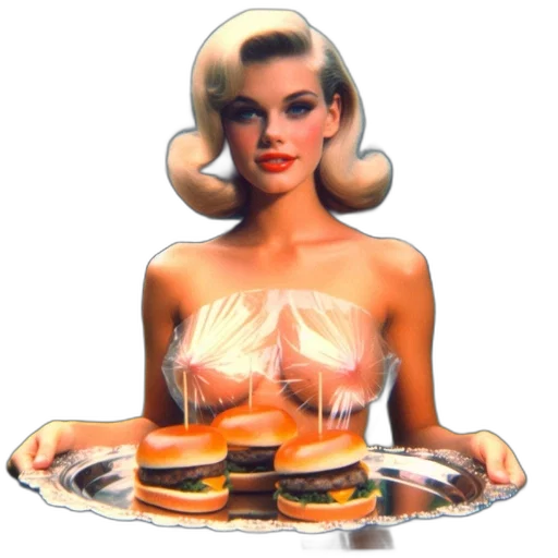 food, dress, face, 3d render transparent PNG cut-out