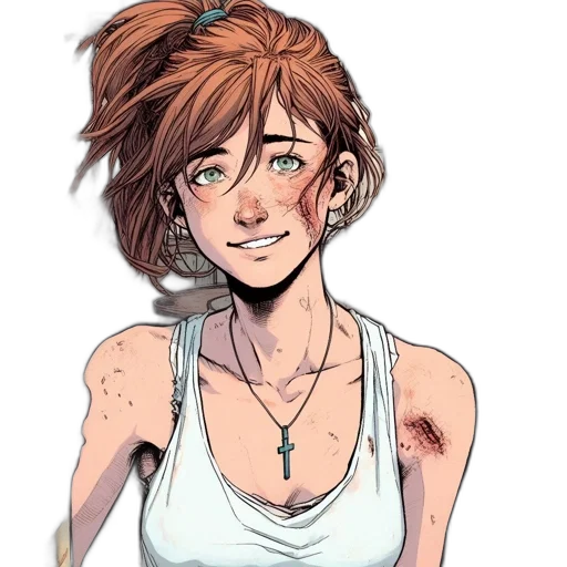 face, concept art, watercolor, cartoon transparent PNG cut-out