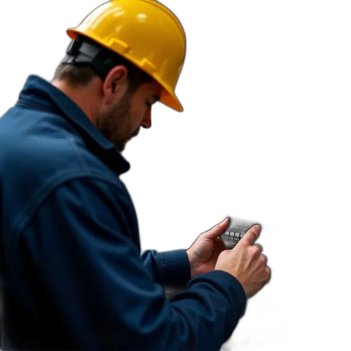 staff, robot, electrician, checking transparent PNG cut-out