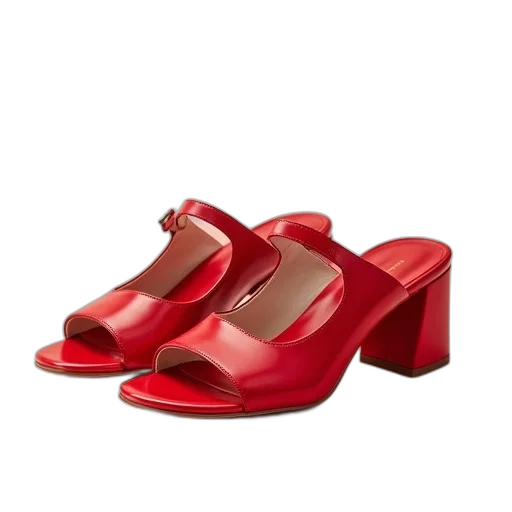 shoes, red, sling, sandals transparent PNG cut-out