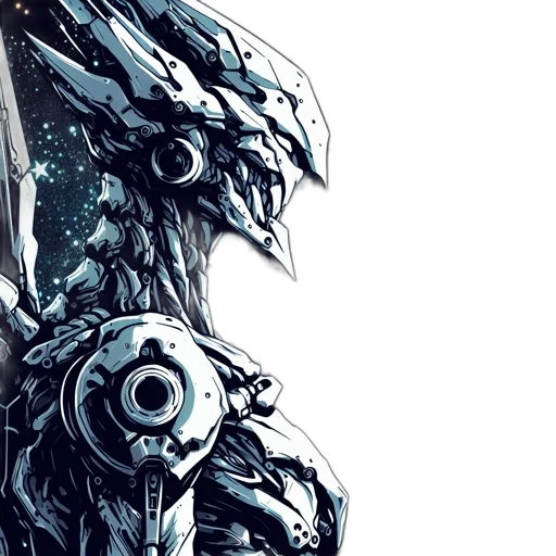 robot, comic book art, concept art, cyberpunk transparent PNG cut-out
