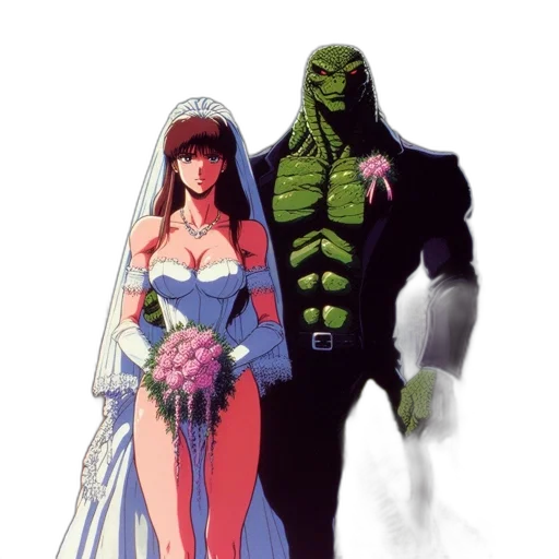 dress, concept art, comic book art, vaporwave transparent PNG cut-out