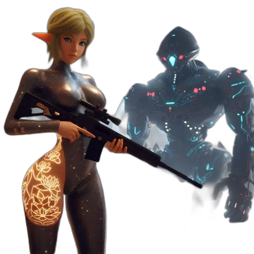 weapon, robot, staff, concept art transparent PNG cut-out