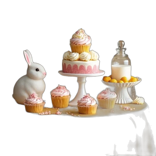 food, 3d render, dessert, table transparent PNG cut-out