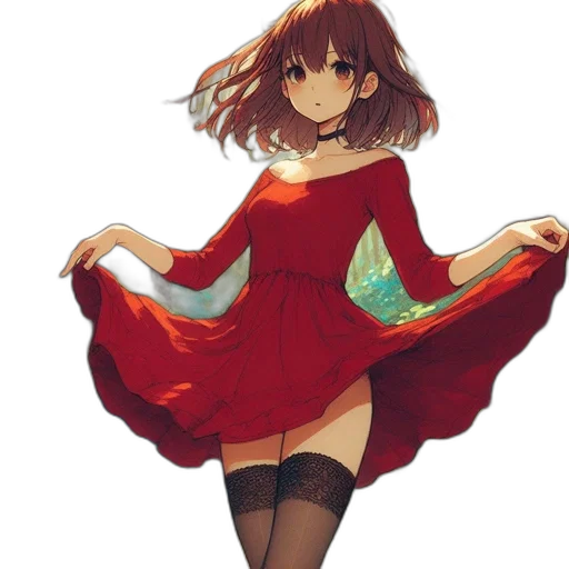 dress, flower, crown, staff transparent PNG cut-out