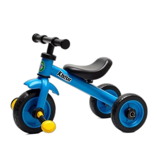 3d render, blue, children, tricycle transparent PNG cut-out