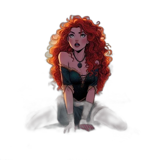 dress, hair, crown, concept art transparent PNG cut-out