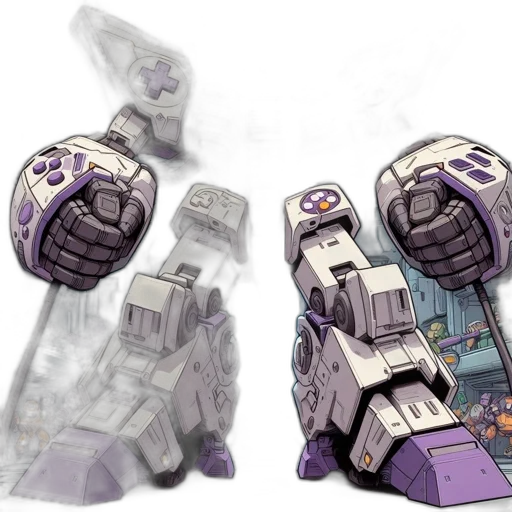 robot, weapon, concept art, 3d render transparent PNG cut-out