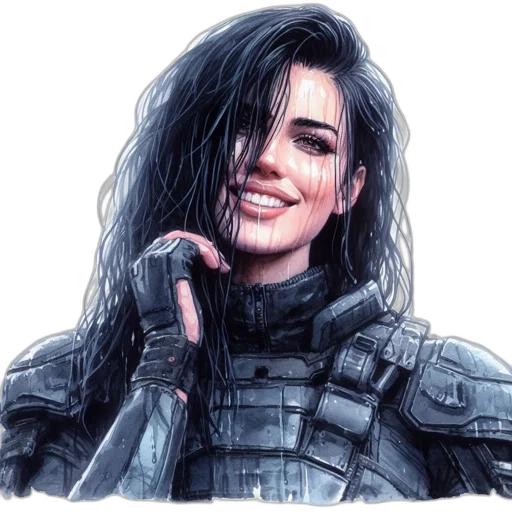 face, jacket, weapon, pixel art transparent PNG cut-out