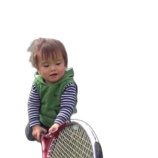young, child, sits, tennis transparent PNG cut-out