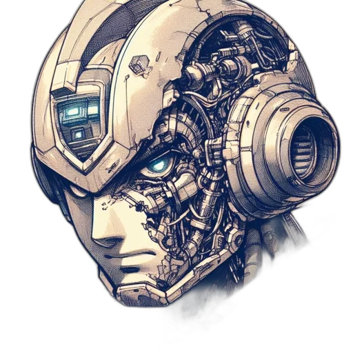 robot, face, mask, cyberpunk transparent PNG cut-out