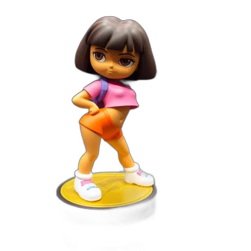 3d render, concept art, figurine, dora transparent PNG cut-out