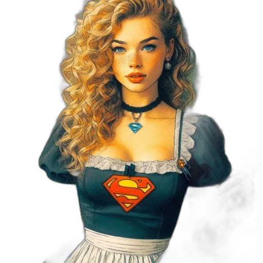 dress, jewelry, face, comic book art transparent PNG cut-out