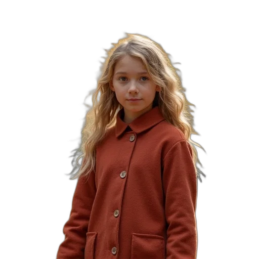 jacket, dress, hair, staff transparent PNG cut-out