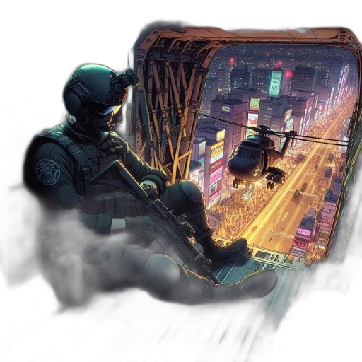 robot, jacket, umbrella, weapon transparent PNG cut-out