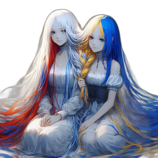 hair, dress, crown, fantasy art transparent PNG cut-out