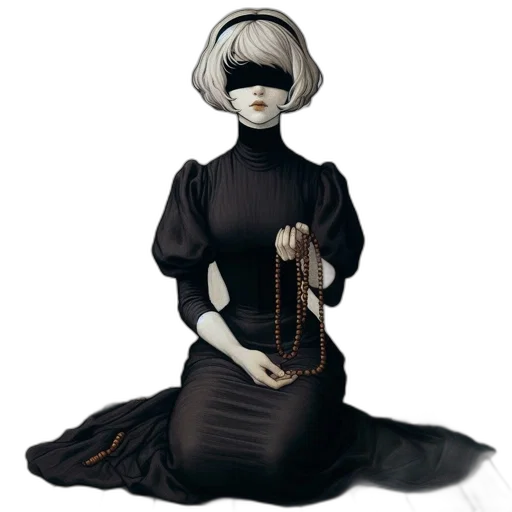dress, mask, staff, robot transparent PNG cut-out