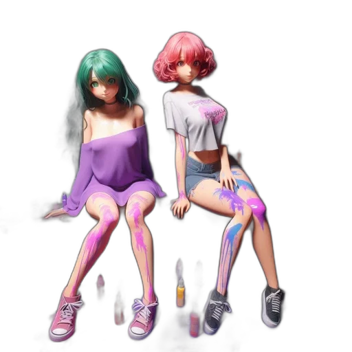 dress, concept art, vaporwave, anime transparent PNG cut-out