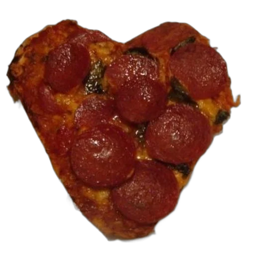food, heart-shaped, pizza, slice transparent PNG cut-out