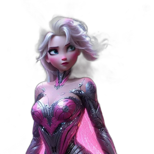 dress, robot, concept art, 3d render transparent PNG cut-out