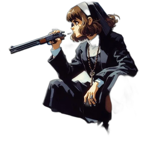 weapon, jacket, staff, concept art transparent PNG cut-out