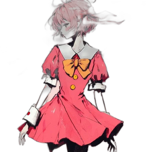 dress, mask, creature, staff transparent PNG cut-out