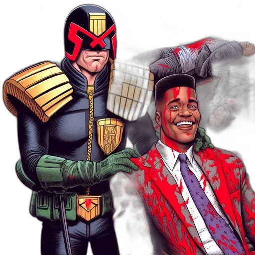 comic book art, concept art, red, two transparent PNG cut-out