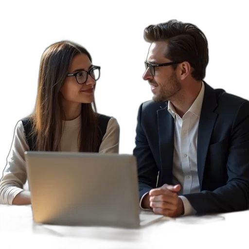 man, woman, seated, table transparent PNG cut-out