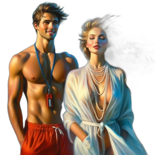 jewelry, dress, fantasy art, oil painting transparent PNG cut-out