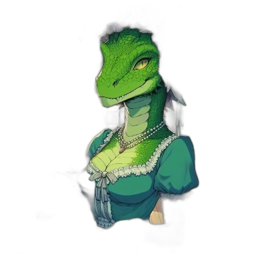 dragon, dress, jacket, staff transparent PNG cut-out