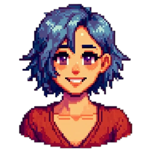 face, staff, pixel art, anime transparent PNG cut-out