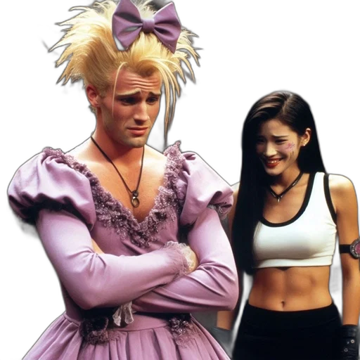vaporwave, two, individuals, interact transparent PNG cut-out
