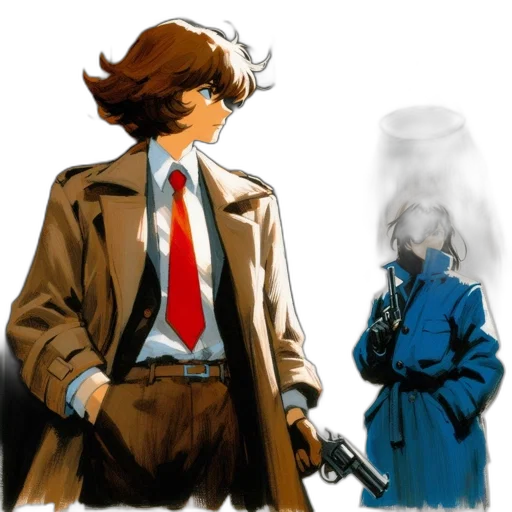 jacket, mask, staff, concept art transparent PNG cut-out