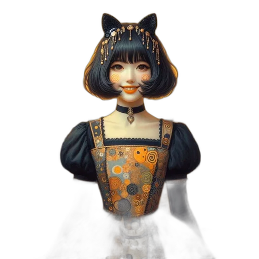 dress, mask, staff, robot transparent PNG cut-out