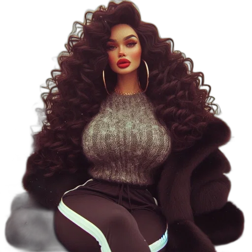 hair, concept art, fantasy art, 3d render transparent PNG cut-out