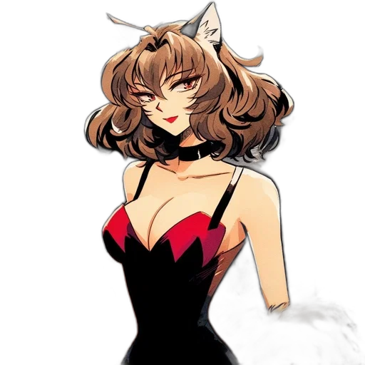dress, staff, anime, cartoon transparent PNG cut-out